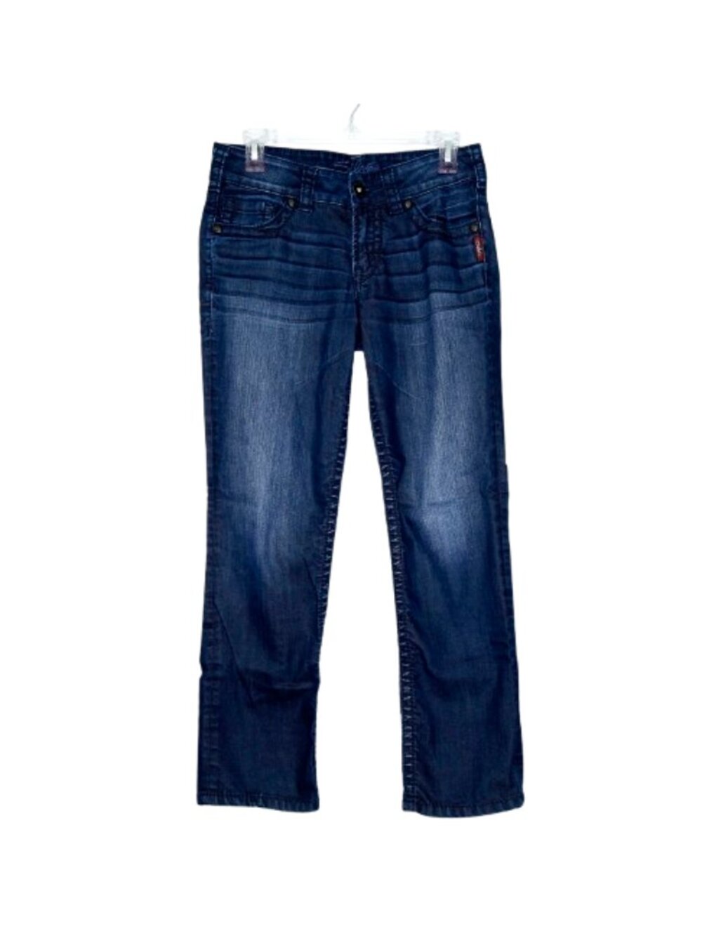 Silver Jeans Suki Blue Dark Wash Mid Rise Straight Leg Capri Jeans - 26